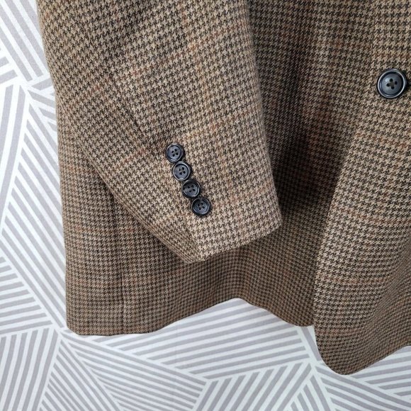 Pronto Uomo Platinum Men Two Button Blazer Sport Coat Jacket Sz 48R Houndstooth - Picture 3 of 8